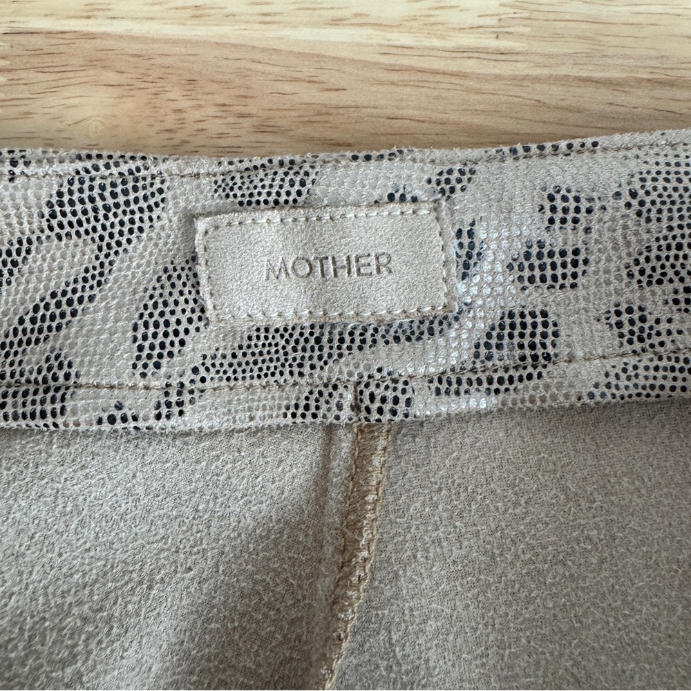 Mother High Waisted Seamless Looker Ankle Faux Suede Leopard Print Pants Size 32 - Picture 8 of 11
